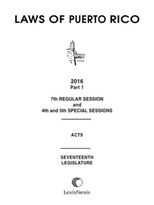 cover image of Puerto Rico Session Law English